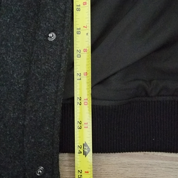 Zara Black Wool Blend Pocket Jacket With Elastic Waist Band Mens Small - Picture 10 of 16